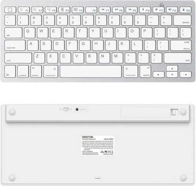 Alt view image 7 of 7 - OMOTON Ultra-Slim Bluetooth Keyboard for iPad 10.2(10th/ 9th/ 8th Generation)/ 9.7, iPad Air 5th / 4th Generation, iPad Pro 11/12.9, iPad Mini, and More Bluetooth Enabled Devices, White