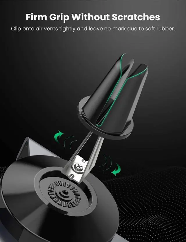 Alt view image 3 of 7 - UGREEN Car Air Vent Mount Cell Phone Holder Gravity Compatible for iPhone 12 11 Pro Max SE XR XS X 6S 7 Plus 8 6 Samsung Galaxy S20 S9 S10 S8 S7 Edge S6 Google Pixel 4 2 XL LG G8 Smartphone (Black)