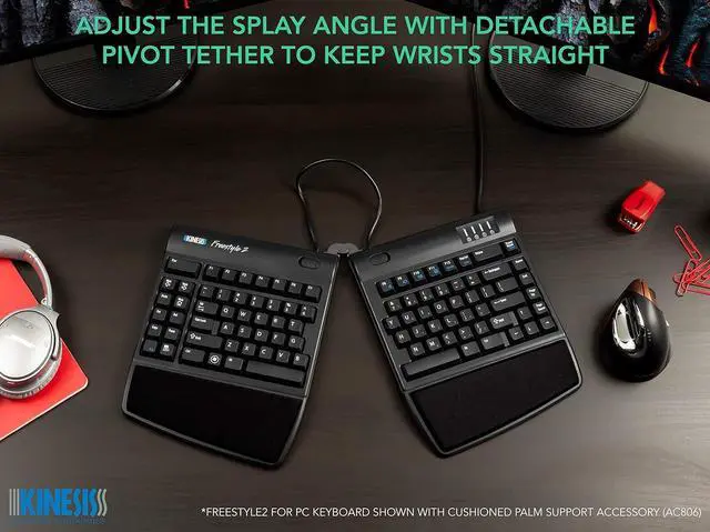Alt view image 5 of 7 - Kinesis Freestyle2 Ergonomic Keyboard for PC (20" Extended Separation)