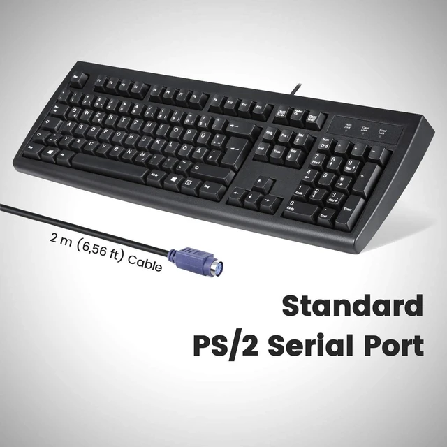 Alt view image 4 of 7 - Perixx Periboard-107 Wired PS2 Full Size Keyboard, US English Layout