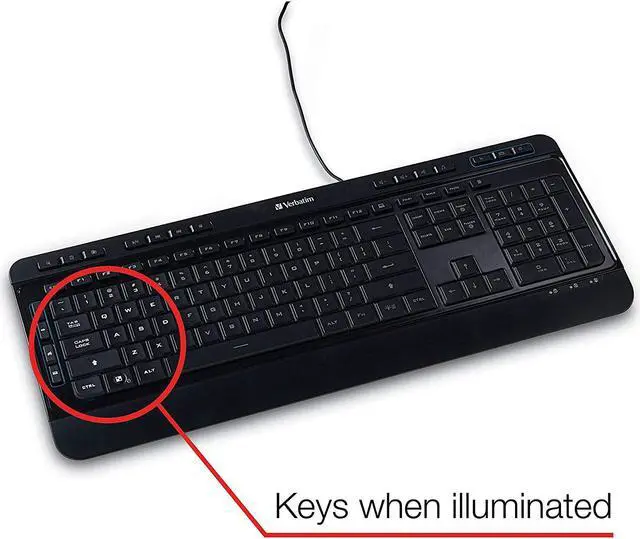 Alt view image 3 of 7 - Verbatim Illuminated Wired Keyboard (Pack of 3)