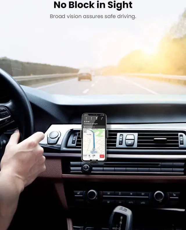 Alt view image 6 of 7 - UGREEN Car Air Vent Mount Cell Phone Holder Gravity Compatible for iPhone 12 11 Pro Max SE XR XS X 6S 7 Plus 8 6 Samsung Galaxy S20 S9 S10 S8 S7 Edge S6 Google Pixel 4 2 XL LG G8 Smartphone (Black)