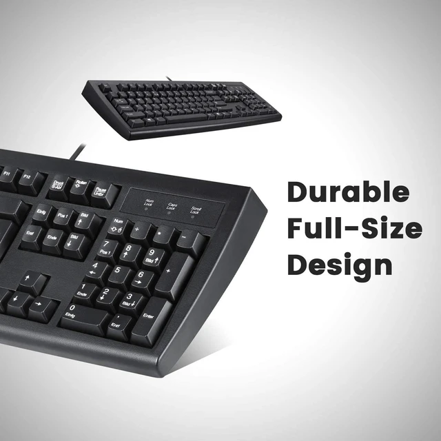 Alt view image 3 of 7 - Perixx Periboard-107 Wired PS2 Full Size Keyboard, US English Layout