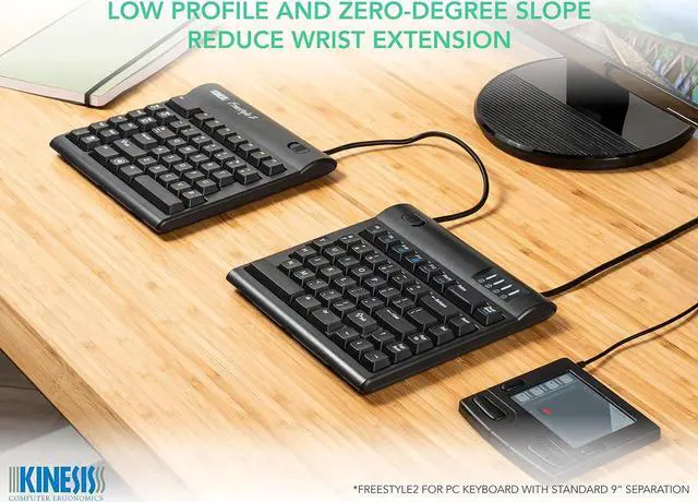 Alt view image 4 of 7 - Kinesis Freestyle2 Ergonomic Keyboard for PC (20" Extended Separation)