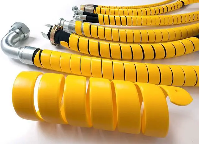 Alt view image 5 of 6 - 1 Inch Heavy Duty Spiral Wrap HDPE Flexible Plastic Cable Sleeve Hose Protector 25 Feet - Black