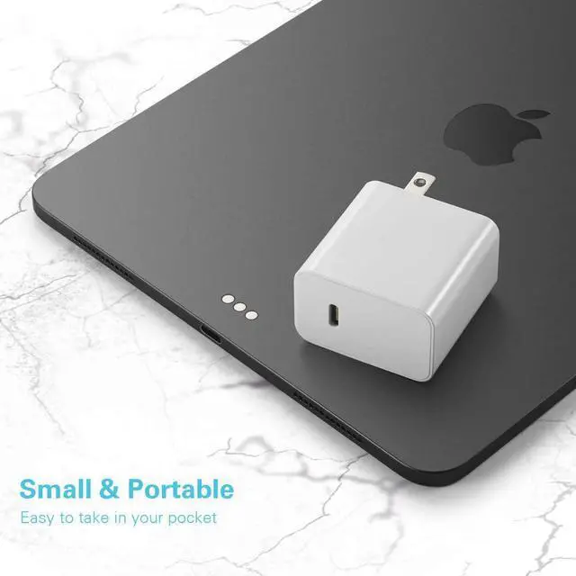 Alt view image 6 of 7 - 30w USB C Charger, Huntkey USB-C Power Adapter PD3.0 Fast Charger Block with 3.3ft C-C Cable for iPhone 14/14 pro/13/12/XR/XS/X, iPad Pro, MacBook, Galaxy, Pixel and More