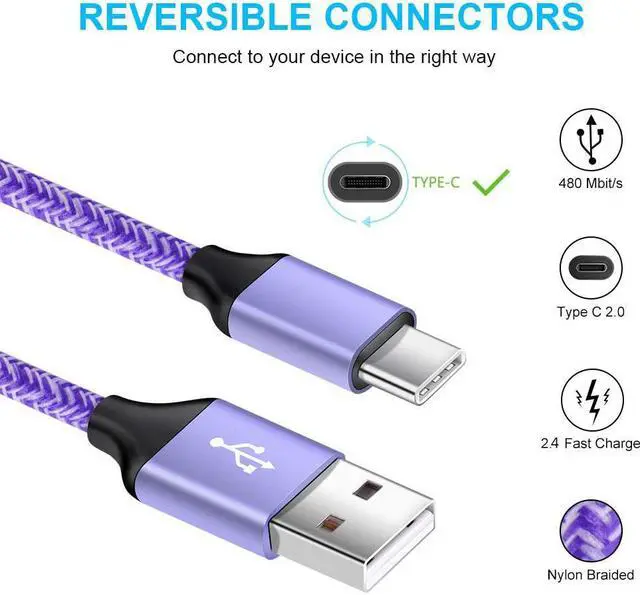 Alt view image 4 of 7 - Fast Charger for Samsung Galaxy S24/S23/S23+/S22/S21/S21+/S21 Ultra/Note 20 Ultra/S20 FE 5G/S10 A10E A50 A11 A21 A51 A71 A9 A20 A14 A15, LG G9 Stylo 6/5, Phone Wall Charger Type C Fast Charging Cable