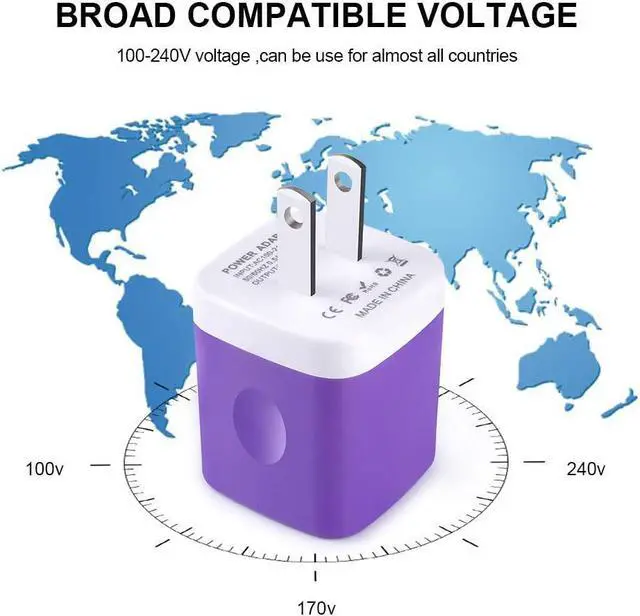Alt view image 4 of 7 - USB Wall Plug,GiGreen Single Port Fast Charging Block 5Pack USB Charging Plug Cube Wall Adapter Compatible iPhone 15 Pro Max 14 13 12 11 X 8,Samsung Galaxy S24 Ultra A15 5G A54 A14 S23 A13 A23 S21 S22
