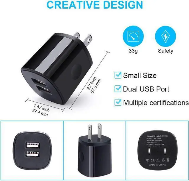 Alt view image 3 of 7 - Wall Charger with Type C Fast Charging Cable Compatible Sumsung Galaxy S20 A20 A21 A51 S10E S9 A20 A50 A70 Note 20 LG Stylo 6/5/4 G9Google Pixel 3a/2xl/4xl/5xl 2pcs Charging Block Cube + USB C Cord