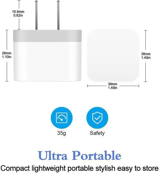 Alt view image 5 of 7 - Dual USB Wall Charger 2Pack 2.4A Double USB Wall Plug iPhone Fast Charger Block Box Brick Adapter for iPhone 16 15 14 13 12 Pro Max XS X 8 Plus  Galaxy S25 S24 S23 A16 A15 A53 A73 S22 Note20