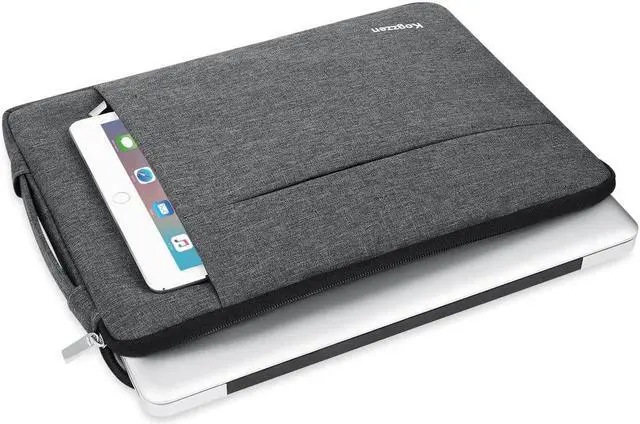 Alt view image 2 of 7 - 15 15.6 16 Inch Laptop Sleeve Case Waterproof Shockproof Notebook Bag Compatible with MacBook Pro 16 15/ Dell XPS 15/ Surface Laptop 15/ Chromebook Dell HP Lenovo Acer Asus Samsung - Gray