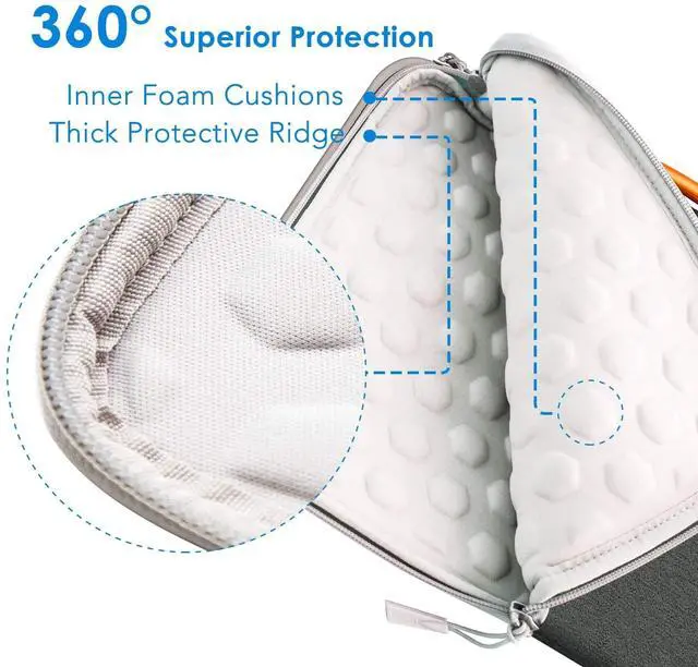 Alt view image 4 of 7 - JETech Laptop Sleeve for 13.3-Inch Tablet, Waterproof MacBook Case with Portable Handle, Compatible with 13" MacBook Pro and MacBook Air, 12.3" Surface Pro, Surface Laptop 2017/2018 (Dark Grey)