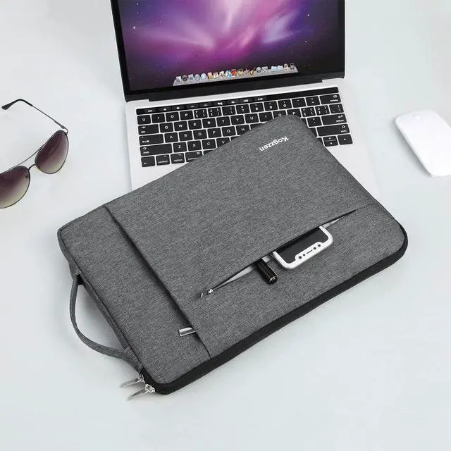 Alt view image 7 of 7 - 15 15.6 16 Inch Laptop Sleeve Case Waterproof Shockproof Notebook Bag Compatible with MacBook Pro 16 15/ Dell XPS 15/ Surface Laptop 15/ Chromebook Dell HP Lenovo Acer Asus Samsung - Gray