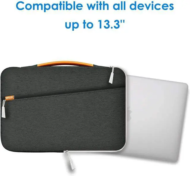Alt view image 2 of 7 - JETech Laptop Sleeve for 13.3-Inch Tablet, Waterproof MacBook Case with Portable Handle, Compatible with 13" MacBook Pro and MacBook Air, 12.3" Surface Pro, Surface Laptop 2017/2018 (Dark Grey)