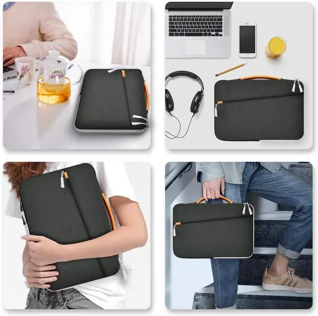 Alt view image 6 of 7 - JETech Laptop Sleeve for 13.3-Inch Tablet, Waterproof MacBook Case with Portable Handle, Compatible with 13" MacBook Pro and MacBook Air, 12.3" Surface Pro, Surface Laptop 2017/2018 (Dark Grey)