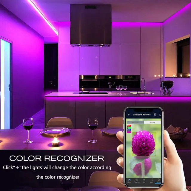 Alt view image 7 of 7 - Daybetter 32.8ft 10m Led Strip Lights, Flexible Color Changing 5050 RGB 300 LEDs Light Strips Kit Work with App
