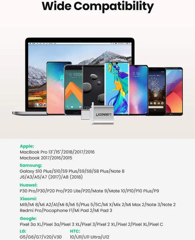 Alt view image 6 of 7 - UGREEN USB C to USB 3.0 Adapter 2 Pack, Type C Male to USB Female OTG Adapter,Thunderbolt 3 to USB Adapter Compatible with MacBook Air 2020, iPad Pro 2020, Galaxy Note20 Ultra and More (Sliver)