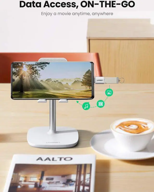 Alt view image 3 of 7 - UGREEN USB C to USB 3.0 Adapter 2 Pack, Type C Male to USB Female OTG Adapter,Thunderbolt 3 to USB Adapter Compatible with MacBook Air 2020, iPad Pro 2020, Galaxy Note20 Ultra and More (Sliver)