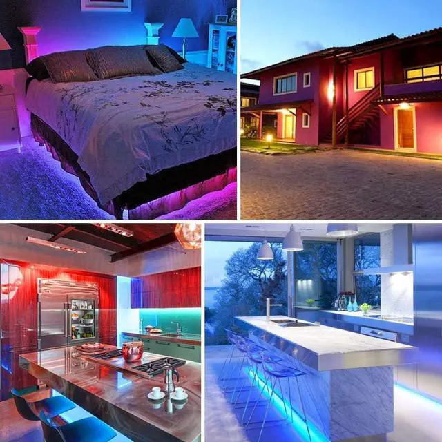 Alt view image 7 of 7 - Battery Operated LED Strip Lights RGB Battery Powered Led Strip Lights 3 Keys Controller 13.2FT/4M Color Changing Flexible Light for PC TV Mirror Kitchen Cabinet Shelves Room Decor 2Pcs