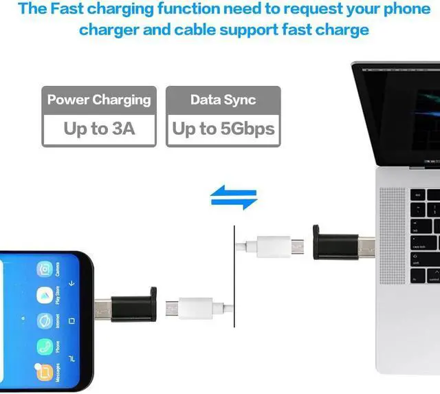 Alt view image 3 of 7 - USB Type C Adapter 8 Pack Micro USB Female to USB C Male Connector Android Charger Cable Converter with Keychain Fit Samsung Galaxy S10 S9 S8 Plus S9+ S8+ Note 10+ 10 9 8 LG V40 V30 V20 G7 G6 G5 Moto