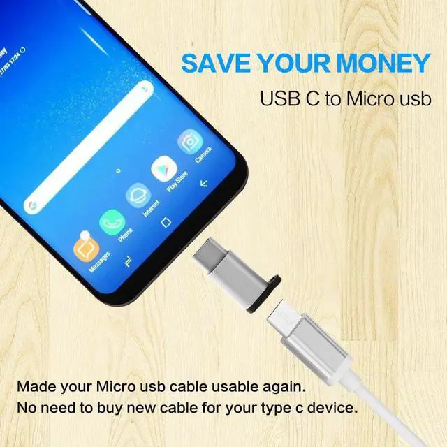 Alt view image 2 of 7 - USB Type C Adapter 8 Pack Micro USB Female to USB C Male Connector Android Charger Cable Converter with Keychain Fit Samsung Galaxy S10 S9 S8 Plus S9+ S8+ Note 10+ 10 9 8 LG V40 V30 V20 G7 G6 G5 Moto