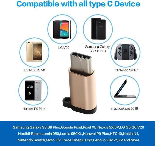 Alt view image 4 of 7 - USB Type C Adapter 8 Pack Micro USB Female to USB C Male Connector Android Charger Cable Converter with Keychain Fit Samsung Galaxy S10 S9 S8 Plus S9+ S8+ Note 10+ 10 9 8 LG V40 V30 V20 G7 G6 G5 Moto