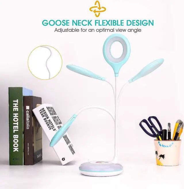 Alt view image 3 of 7 - mafiti LED Desk Lamp Cordless Rechargeable Battery Operated Table Light Adjustable Gooseneck Dimmable Touch Control Color Changing RGB Eye-Caring Base Night Light for Kids with USB Charging Cable