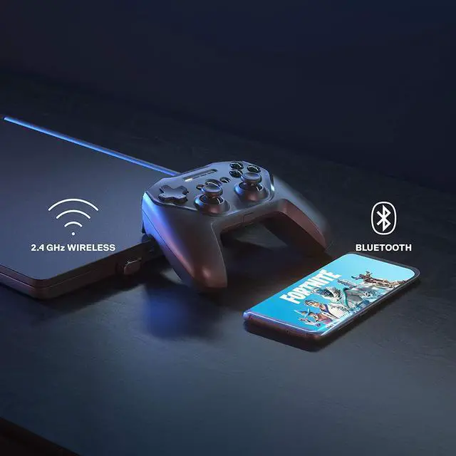 Alt view image 5 of 7 - SteelSeries 69075 Stratus Duo Wireless Gaming Controller for Windows - Android - Mac - iOS - Apple TV - 2.4 GHZ - Bluetooth v4.1 - Black