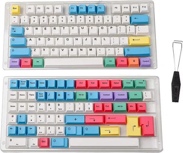 Main image of Corn Dye Sublimation Keycaps - Cherry Profile - Thick PBT Keysets for Mechanical Keyboard (139 Keys, Chalk)