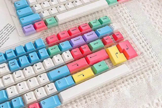 Alt view image 6 of 6 - Corn Dye Sublimation Keycaps - Cherry Profile - Thick PBT Keysets for Mechanical Keyboard (139 Keys, Chalk)