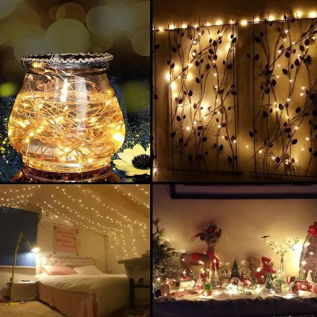 Alt view image 3 of 5 - Decute 164FT 500LED Christmas Fairy String Lights Dimmable with Remote Control Copper Wire Starry Lights with UL Cerficated Decorative for Party Wedding Bedroom Christmas Tree Warm White