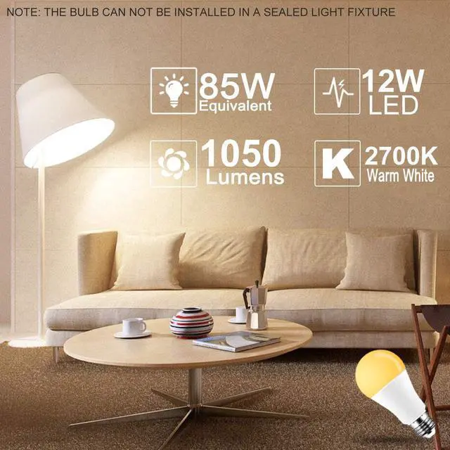 Alt view image 5 of 7 - LED Light Bulb 85W Equivalent Color Changing Light Bulbs with Remote Control RGB 6 Modes Timing Sync Dimmable E26 Screw Base (2 Pack)