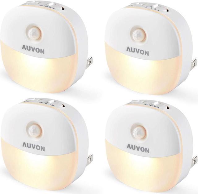 AUVON Plug-in LED Motion Sensor Night Light Mini Warm White LED