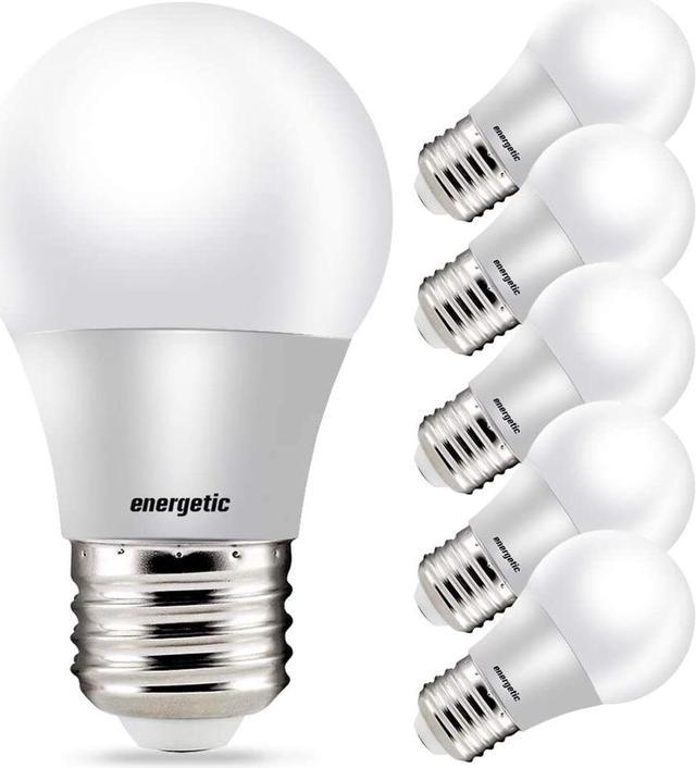 ENERGETIC A15 LED Refrigerator Light Bulb, Dimmable Ceiling Fan Lamp, 40  Watt Equivalent, Daylight 5000K, E26 Base, UL Listed, 6 Pack