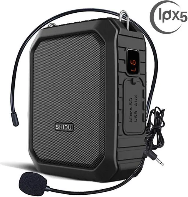 Main image of Voice Amplifier with Wired Headset Mic 18W Portable Bluetooth Speaker Megaphone Waterproof IPX5 Loudspeaker Voice Recording Power Bank for Outdoor Activities Parties Teaching Meeting Training etc