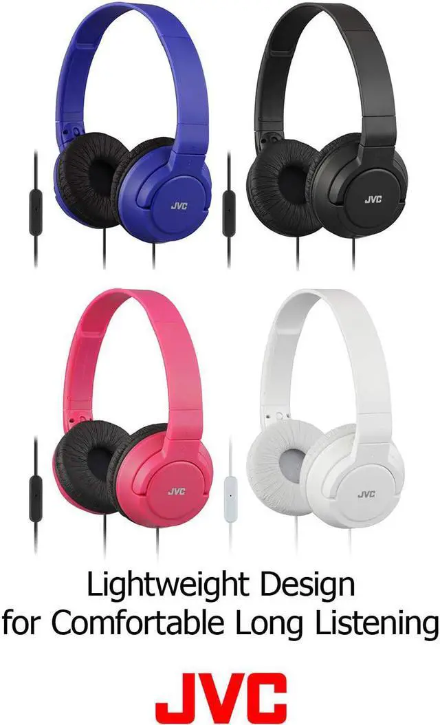 Alt view image 6 of 7 - JVC Lightweight Flat Foldable On Ear Colorful Lightweight Foldable Headband with Mic, Black (HASR185B)