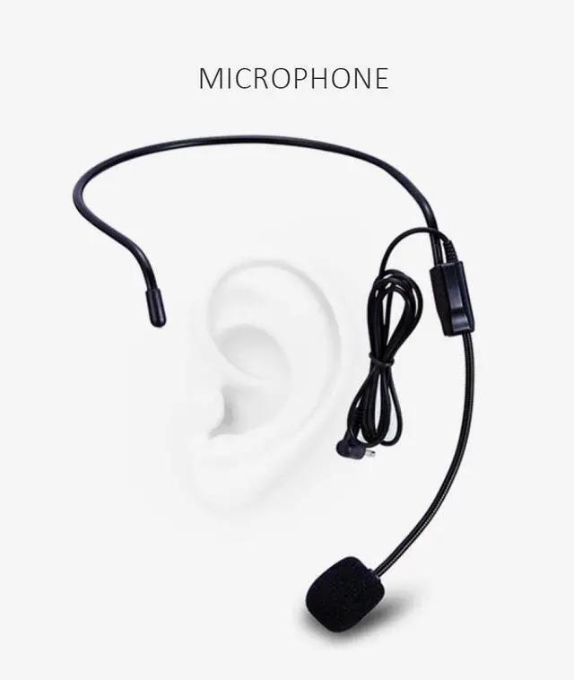 Alt view image 6 of 7 - Voice Amplifier Personal PA System18W with Wired Microphone Headset Portable Loud Speakers Support Recording Funtion Rechargeable Power Bankfor OutdoorsTeachersShowerBeachTour Guide(M500)
