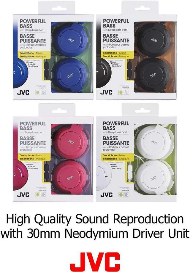 Alt view image 7 of 7 - JVC Lightweight Flat Foldable On Ear Colorful Lightweight Foldable Headband with Mic, Black (HASR185B)
