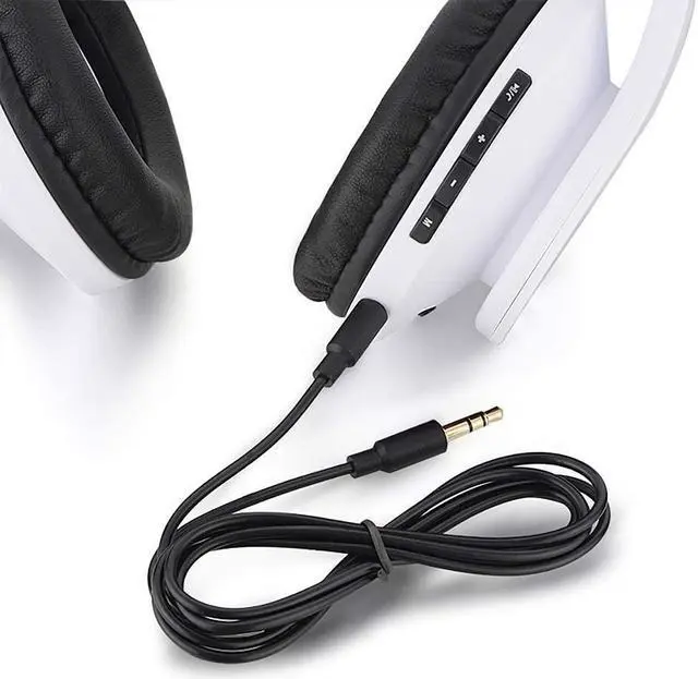 Alt view image 5 of 7 - PowerLocus Bluetooth Over-Ear Headphones, Wireless Stereo Foldable Headphones Wireless and Wired Headsets with Built-in Mic, Micro SD/TF, FM for iPhone/Samsung/iPad/PC (Black/White)