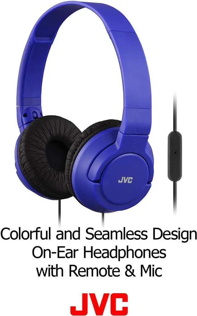 Alt view image 2 of 7 - JVC Lightweight Flat Foldable On Ear Colorful Lightweight Foldable Headband with Mic, Black (HASR185B)