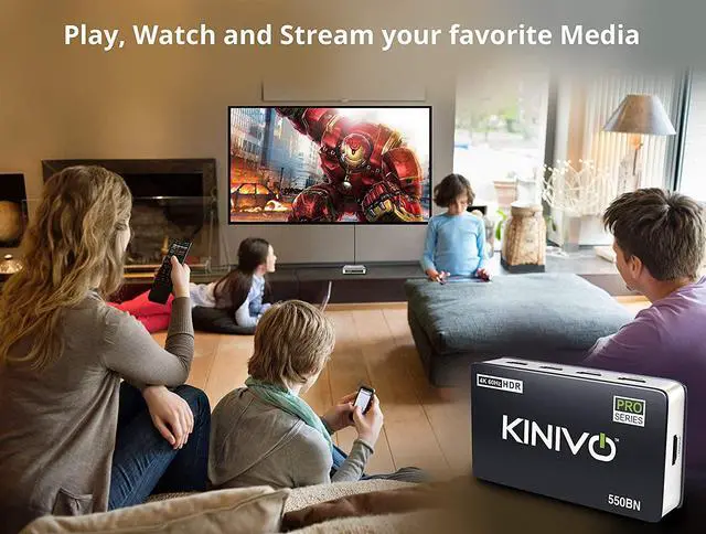 Alt view image 2 of 7 - Kinivo 550BN 4K HDMI Switch with IR Wireless Remote (5 Port 4K 60Hz HDR HDMI 2.0 High Speed-18Gbps Auto-Switching)