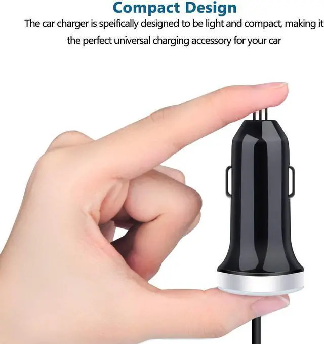 Alt view image 5 of 7 - Fast Car Charger for Samsung Galaxy S25 S24 S23 S22 S21 S20 Note 20 S10 S9 S8 A16 A25 A35 A54 A14 A53 A13 Z Fold 6 5 4 Z Flip 6 5 4,3.4A USB C Car Adapter with Built-in 3ft Type C Fast Charging Cable