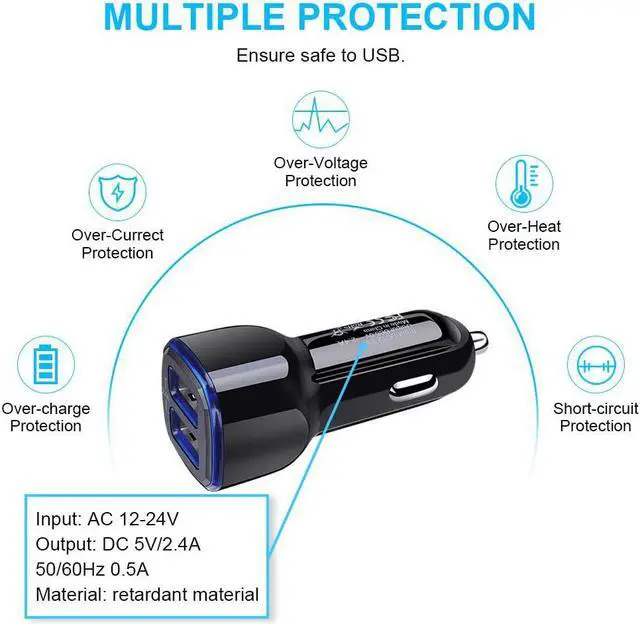 Alt view image 5 of 7 - USB C Charger Set for Samsung Galaxy A17 A16 A15 A14 5G S25 S24 FE A01 A71 A51 A11 A10e S23 S22 S21 A13 A20 A21 A50 A9, USB Wall Charging Block Cube, Car Charger Adapter 6ft Type C Fast Charging Cable