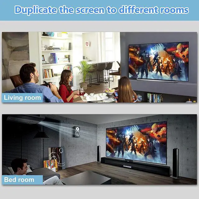 Alt view image 6 of 7 - HDMI Splitter 1 in 2 Out [with 4 Feet HDMI Cable] Mirror Only Not for Extend Mode 4K 1x2 HDMI Splitter 1 to 2 for 3D 1080P@60Hz Copy 1 Source to 2 HDMI Displays at The Same Time
