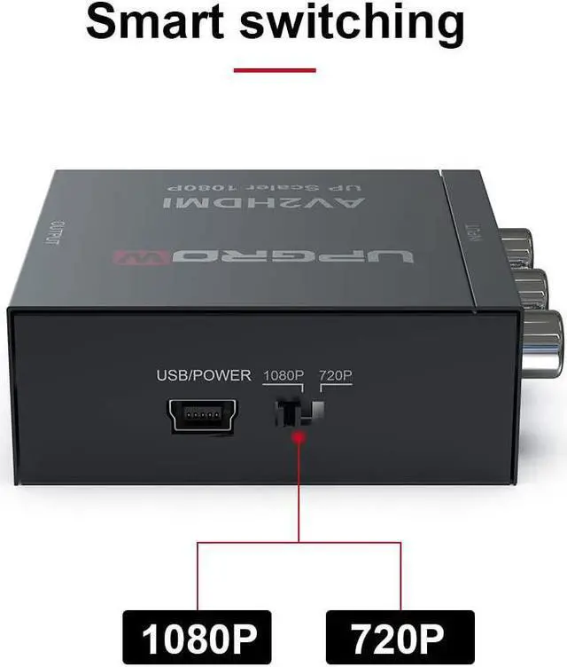 Alt view image 5 of 7 - UPGROW RCA to HDMI Converter 1080P Mini CVBS to HDMI Composite Video Audio Converter AV to HDMI Converter Supports NTSC PC Laptop Xbox PS4 PS3 TV STB VHS VCR Camera DVD, UPGROWRCAH01