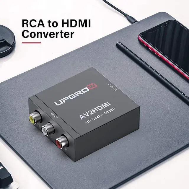 Alt view image 7 of 7 - UPGROW RCA to HDMI Converter 1080P Mini CVBS to HDMI Composite Video Audio Converter AV to HDMI Converter Supports NTSC PC Laptop Xbox PS4 PS3 TV STB VHS VCR Camera DVD, UPGROWRCAH01