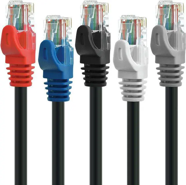 Main image of Mediabridge Ethernet Cable (5-Pack - 3 Feet) Supports Cat6/5e/5, 550MHz, 10Gbps RJ45 - Multi-Color (Part# 31-699-03X5M)