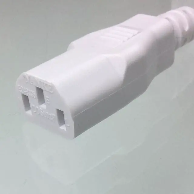 Alt view image 7 of 7 - 15Ft Extra Long White AC Power Cord Cable Pure Copper Wire Core in Retail Pack for Computer Plasma TV Printer Monitor AC Adapter