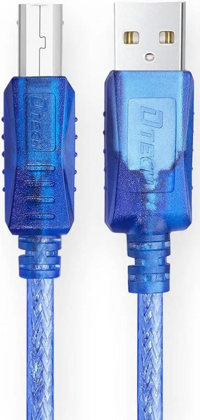 Alt view image 4 of 6 - DTECH 15ft USB Printer Cable 2.0 A Male to B Male Port Square end Scanner Cord (15 Feet Blue)
