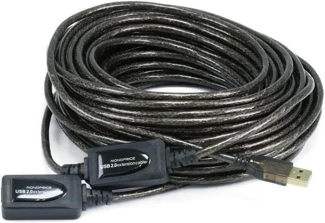 Main image of 65ft 20M USB 2.0 A Male to A Female Active Extension/Repeater Cable for Playstation Xbox Kinenct Oculus VR USB Flash Drive Card Reader Hard Drive Keyboard Printer Camera and More!
